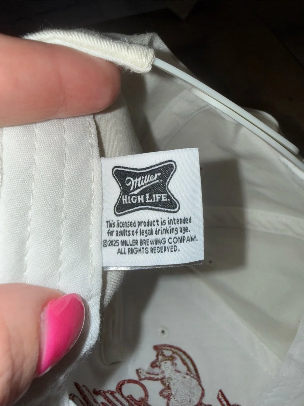 Miller High Life White/orange Snapback Hat – Embroidered Girl in the Moon Logo